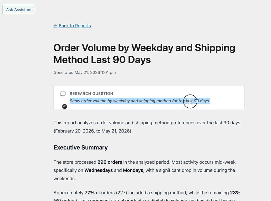 Raport sprzedaży WooCommerce AI