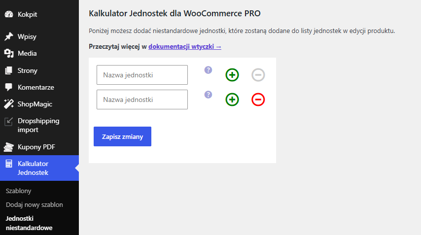 Dodanie własnej jednostki do kalkulatora jednostek