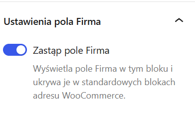 ustawienie zastąp pole