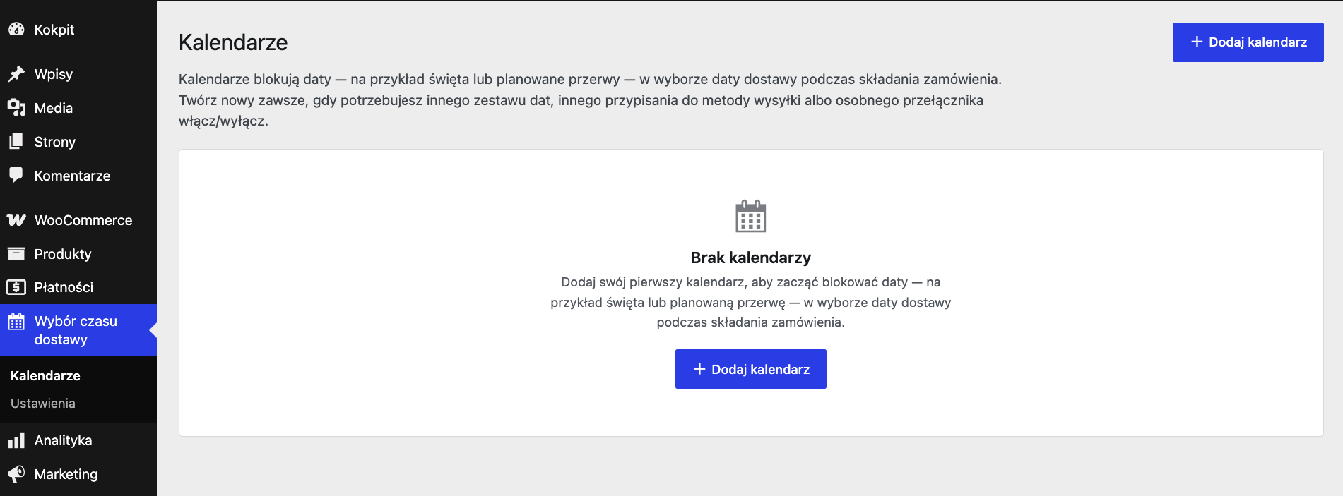 Konfiguracja kalendarza świątecznego