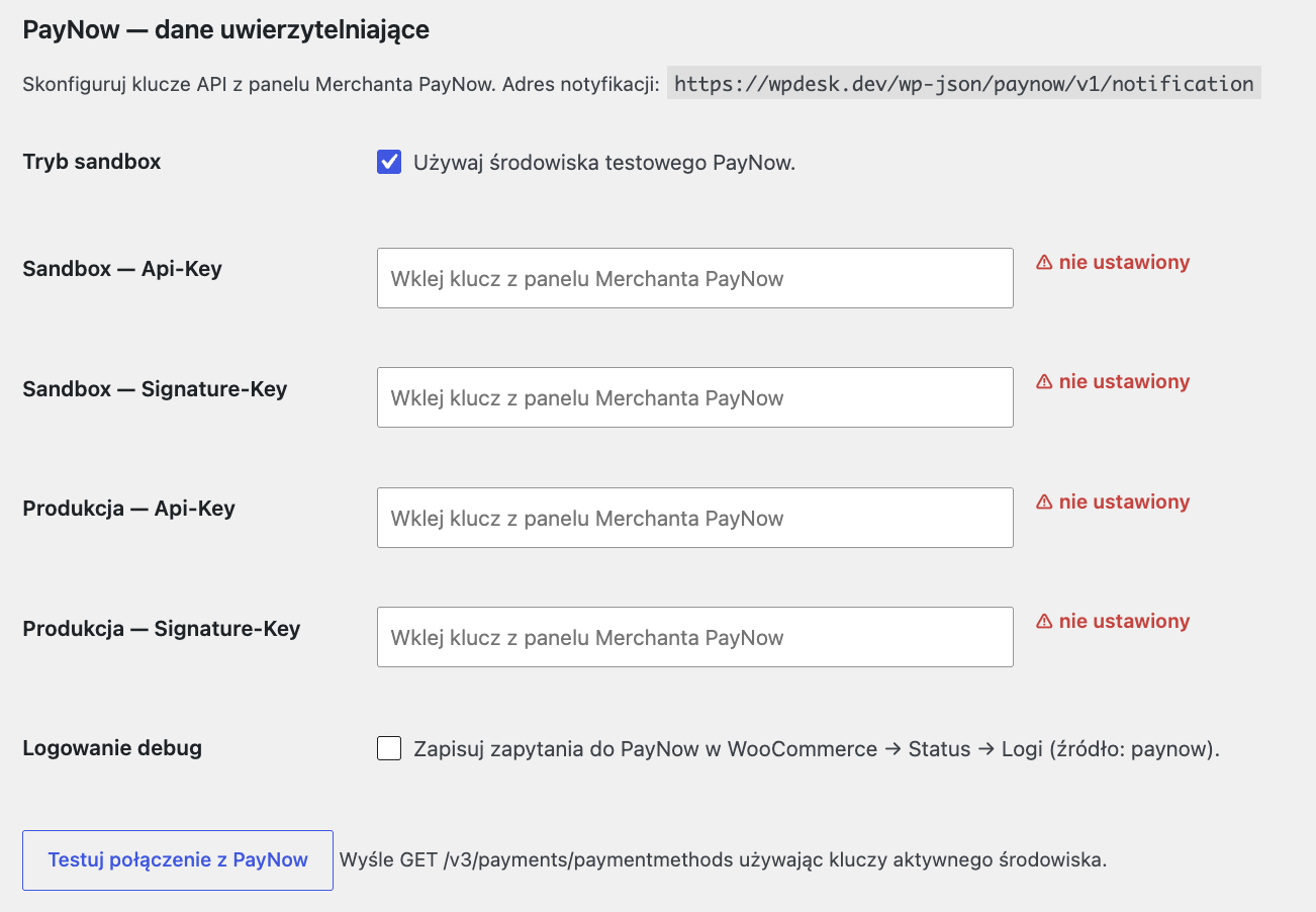 PayNow WooCommerce - łączenie z API