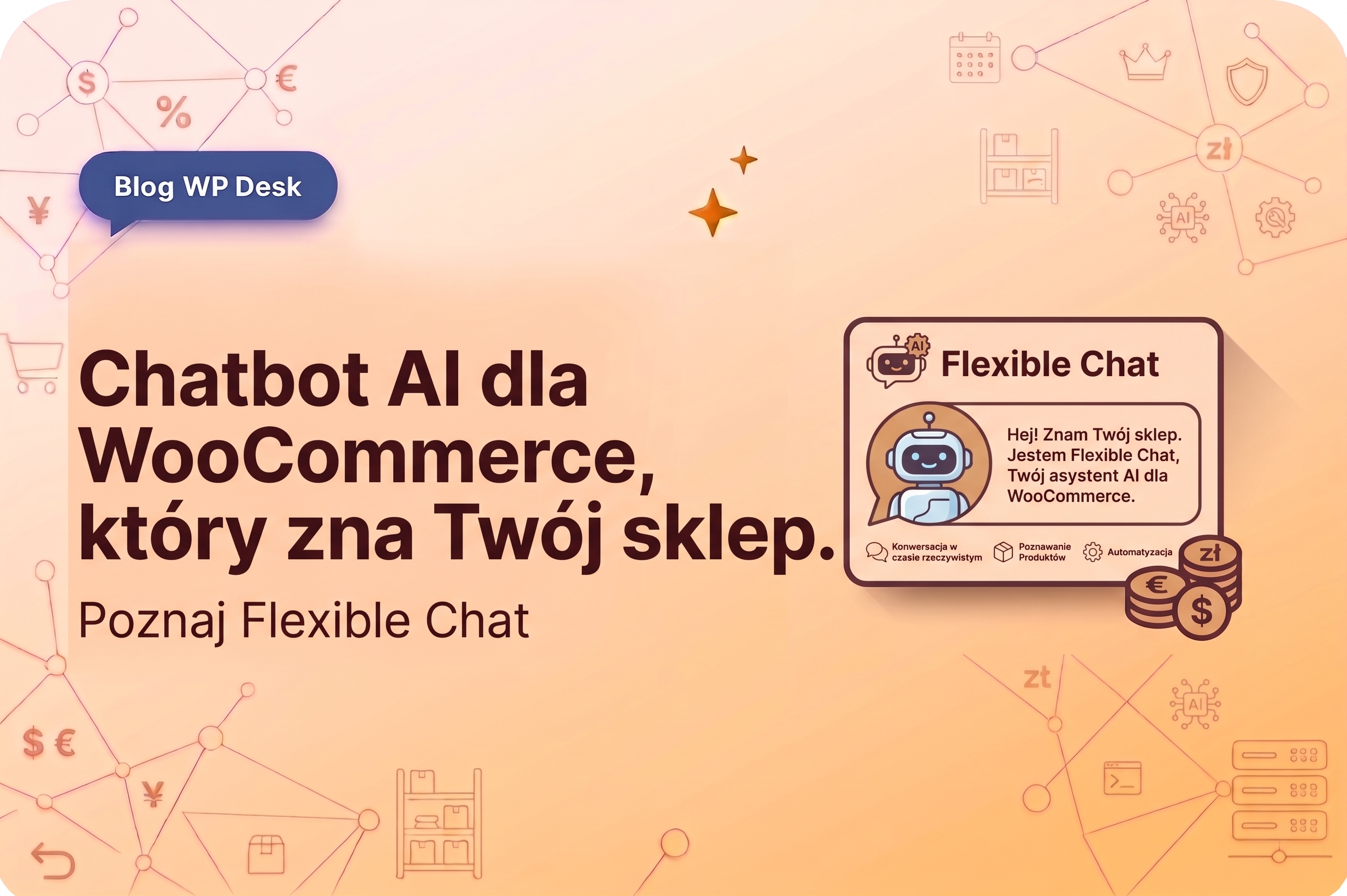 Okno czatu Flexible Chat z wiadomością powitalną w sklepie WooCommerce